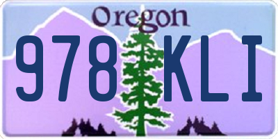 OR license plate 978KLI
