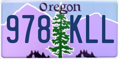 OR license plate 978KLL
