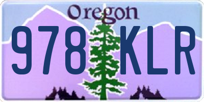 OR license plate 978KLR