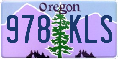 OR license plate 978KLS