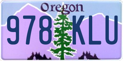 OR license plate 978KLU
