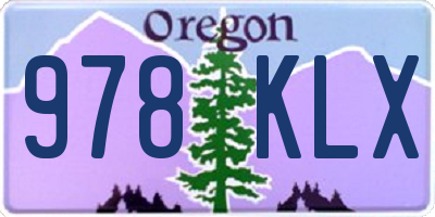 OR license plate 978KLX