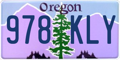 OR license plate 978KLY