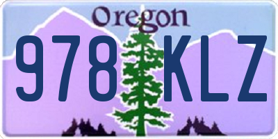 OR license plate 978KLZ