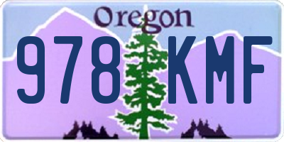 OR license plate 978KMF