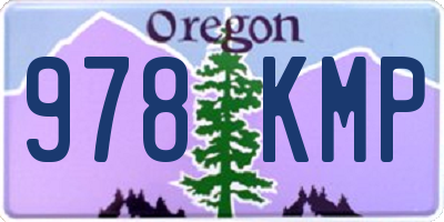 OR license plate 978KMP