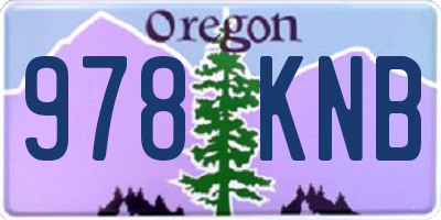 OR license plate 978KNB