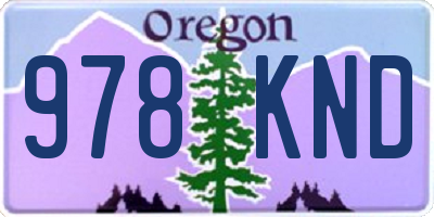 OR license plate 978KND