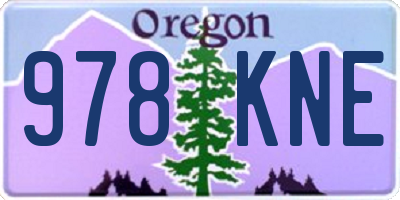 OR license plate 978KNE