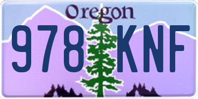 OR license plate 978KNF