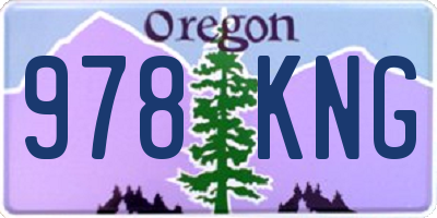 OR license plate 978KNG