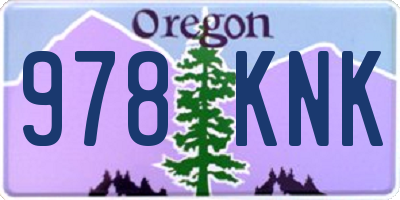 OR license plate 978KNK
