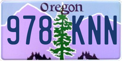 OR license plate 978KNN