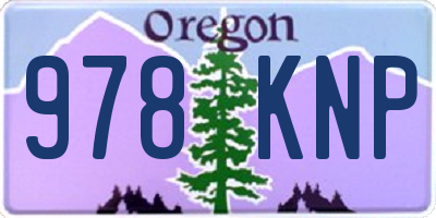 OR license plate 978KNP