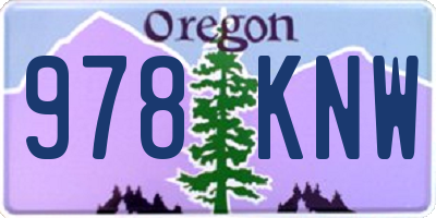 OR license plate 978KNW