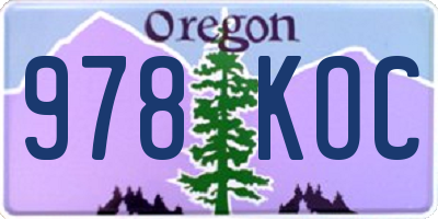OR license plate 978KOC