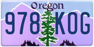 OR license plate 978KOG