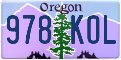 OR license plate 978KOL