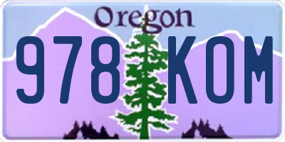 OR license plate 978KOM