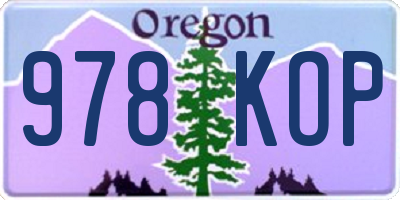 OR license plate 978KOP