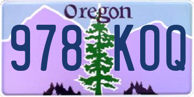 OR license plate 978KOQ