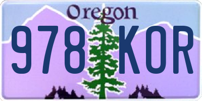 OR license plate 978KOR