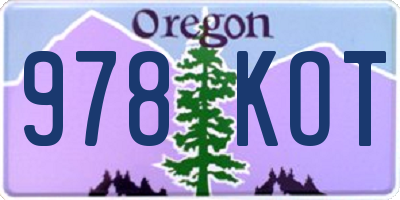 OR license plate 978KOT