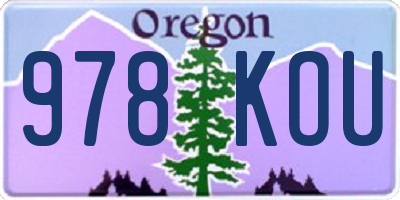 OR license plate 978KOU