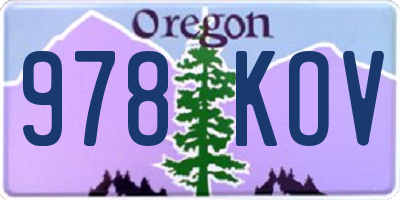 OR license plate 978KOV
