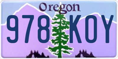 OR license plate 978KOY