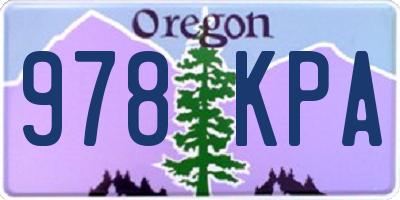 OR license plate 978KPA