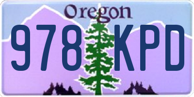 OR license plate 978KPD