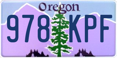 OR license plate 978KPF