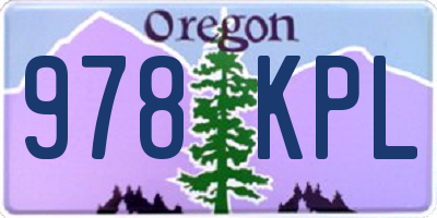 OR license plate 978KPL