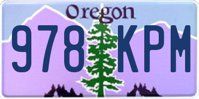 OR license plate 978KPM