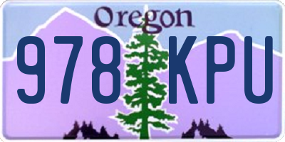 OR license plate 978KPU
