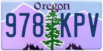 OR license plate 978KPV