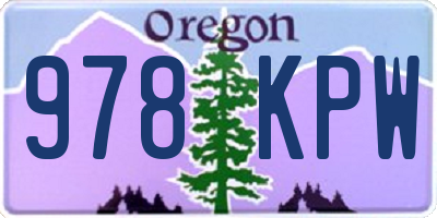 OR license plate 978KPW