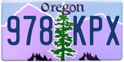 OR license plate 978KPX