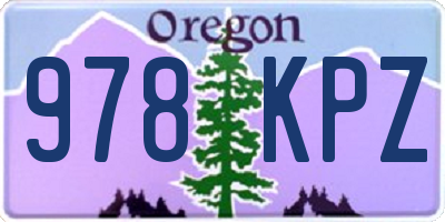 OR license plate 978KPZ