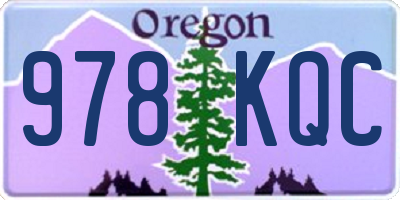 OR license plate 978KQC