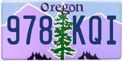 OR license plate 978KQI