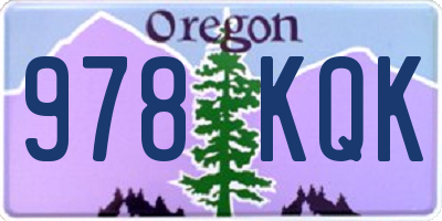 OR license plate 978KQK