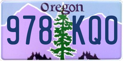 OR license plate 978KQO