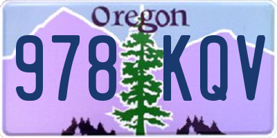 OR license plate 978KQV