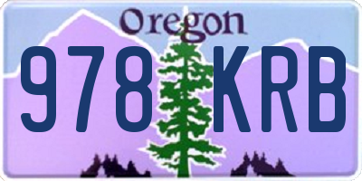 OR license plate 978KRB