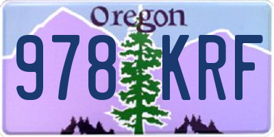 OR license plate 978KRF