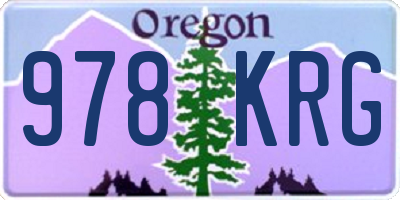 OR license plate 978KRG