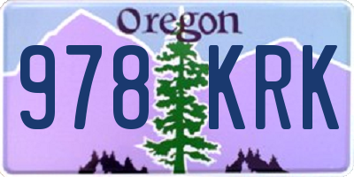 OR license plate 978KRK