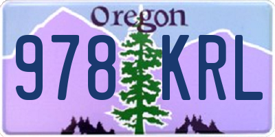 OR license plate 978KRL
